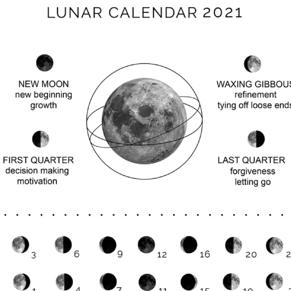 calendrier lunaire 2021
