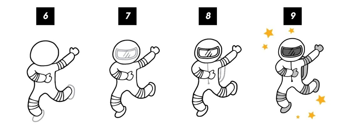 Dessiner Astronaute Facilement Partie 2