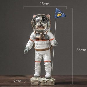 figurine chien cosmonaute debout