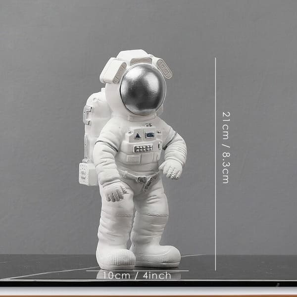 figurine astronaute en resine argent