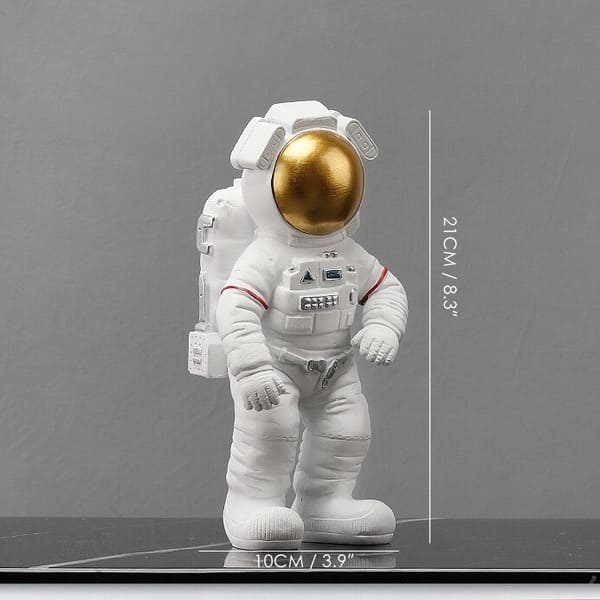 figurine astronaute en resine or