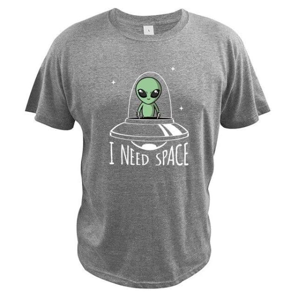 t shirt alien i need space gris