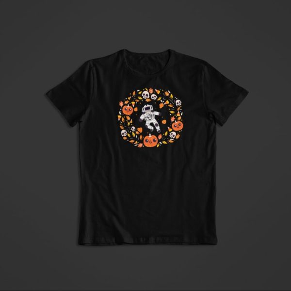 T Shirt Astronaute Halloween noir