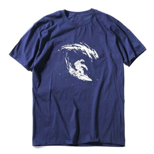 t shirt astronaute surf bleu marine