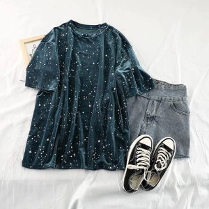t-shirt-constellation-femme vert