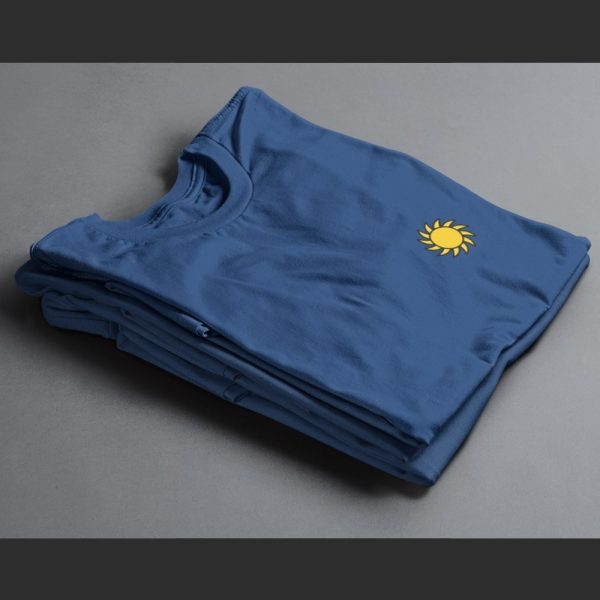 T Shirt Brodé Soleil bleu