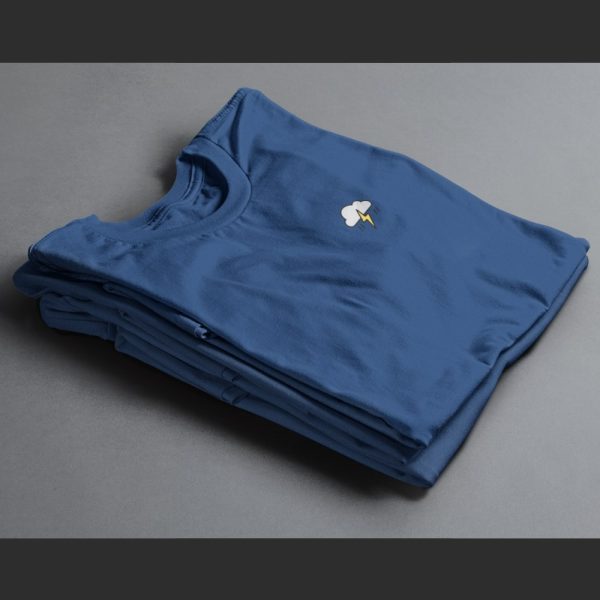 T Shirt Brodé Tonnerre bleu